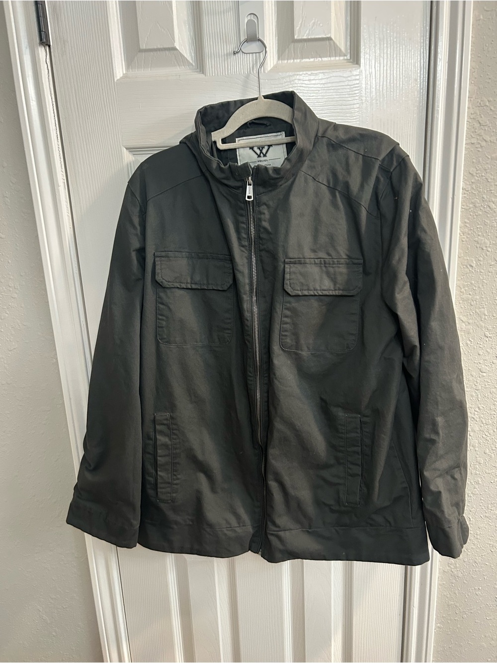 Wenven Men's Gray Full Zip Stand-Up Collar Jacket w/ Pockets Size XL
